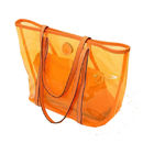 Las bolsas de asas transparentes de las señoras despejan los bolsos del PVC, anaranjado/rojo/azul