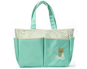Logotipo cambiante del bordado de los bolsos del bebé elegante lindo verde claro de la tela en frente