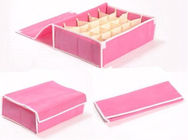 Cajas de almacenamiento multi no tejidas rosadas del compartimiento de la naranja para la ropa interior