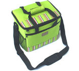 el poliéster 600D pela el bolso aislado de la comida campestre con la manija del totalizador, azul/verde