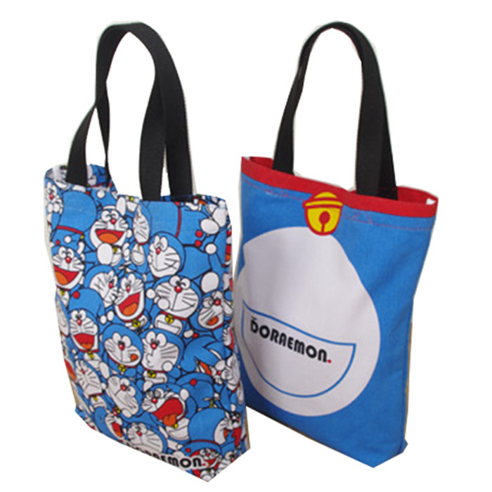 Bolsos lindos amistosos del algodón de las bolsas de asas de las señoras de Eco Doraemon para mujer